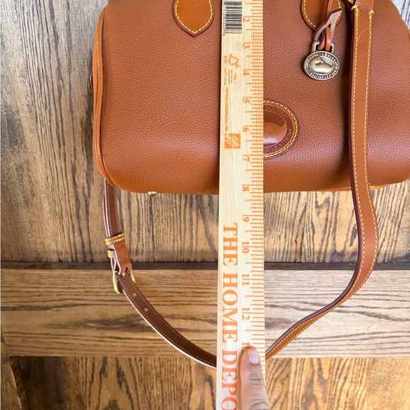 Dooney & Bourke Cognac Pebble Leather Satchel with Removable Strap - Picture 4 of 11